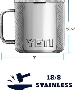YETI Rambler 14 oz Mug, Vacuum Insulated, Stainless Steel with MagSlider Lid, Stainless 2