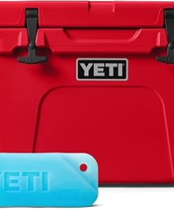 YETI Tundra 35 Hard Cooler with YETI ICE 1 lb, Rescue Red