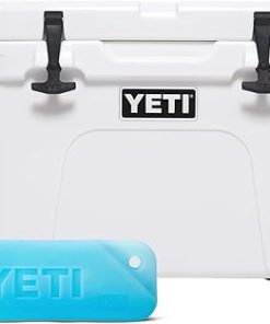 YETI Tundra 35 Hard Cooler with YETI ICE 1 lb, White