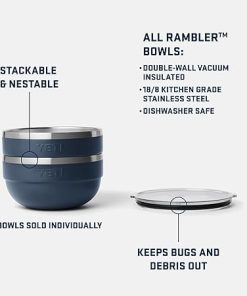 YETI Rambler Bowl, Vacuum Insulated, Stackable and Nestable Stainless Steel Bowl with Lid, 2 Quart, Navy 2